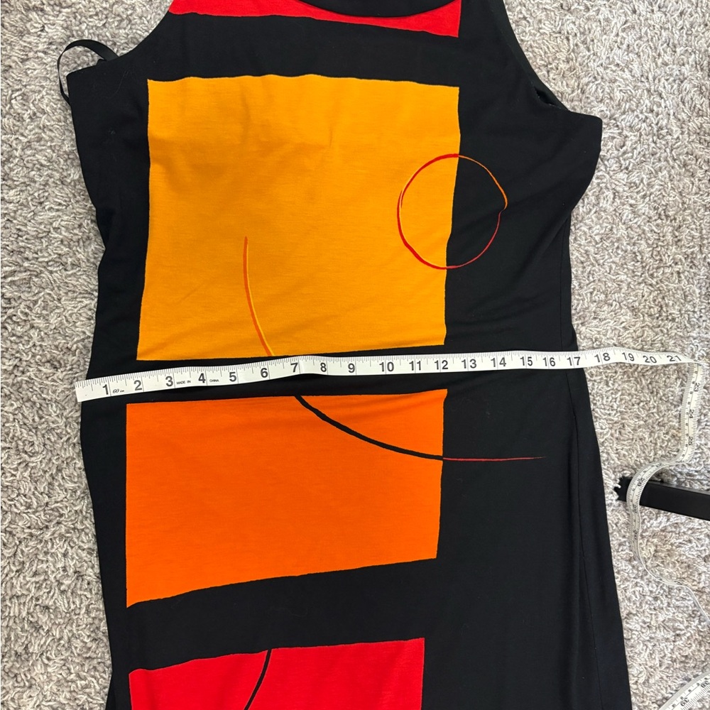 Joseph Ribkoff Abstract Yellow, Orange, Red Sheath Mini Dress - 10 - Picture 10 of 10